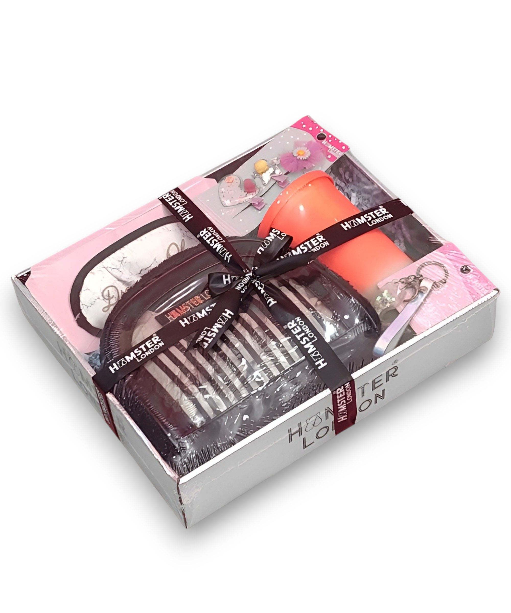 Hamster London Fur Baby Pouch Gift Hamper – Black | Includes Sipper, Keychain, Luggage Tag, Hair Clip | Premium Gift Box
