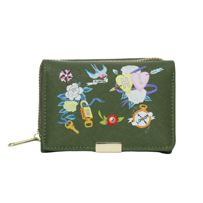 Hamster London Millionaire Victoria Bifold Wallet Green