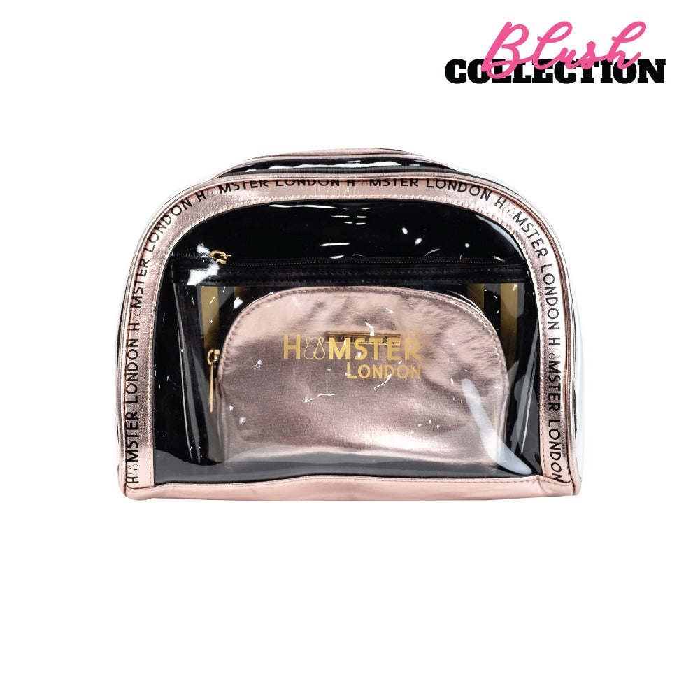 Hamster London Blush Trio Gold Makeup Pouch Set