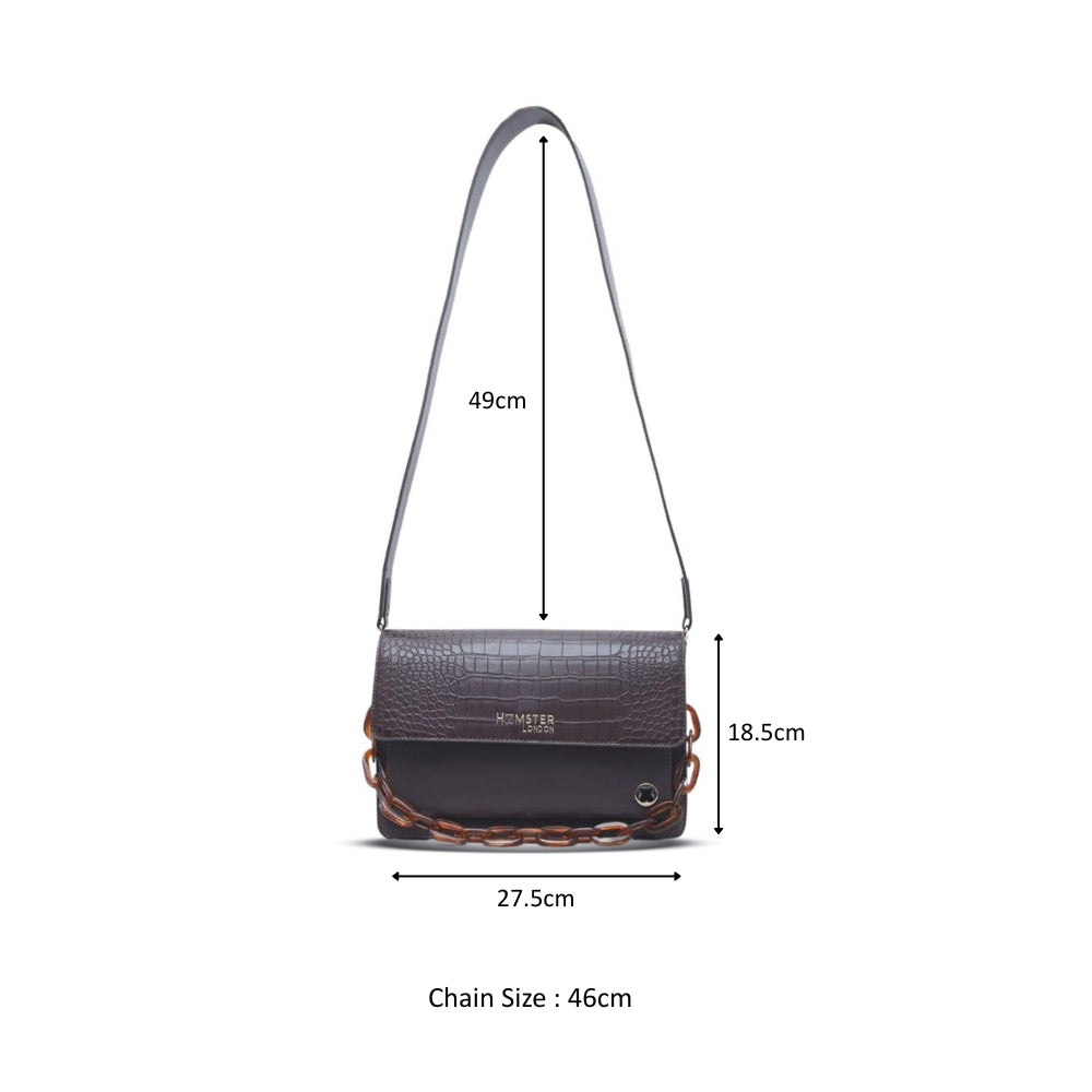 Hamster London Roma Flap Bag Brown