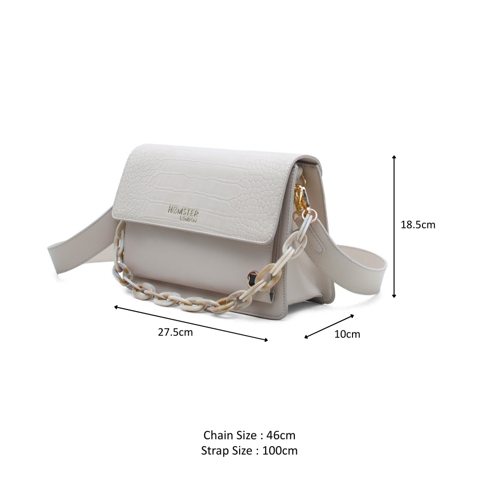 Hamster London Roma Flap Bag Beige