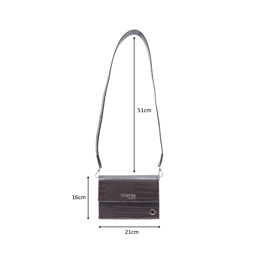 Hamster London Roma Mini Flap Bag Brown