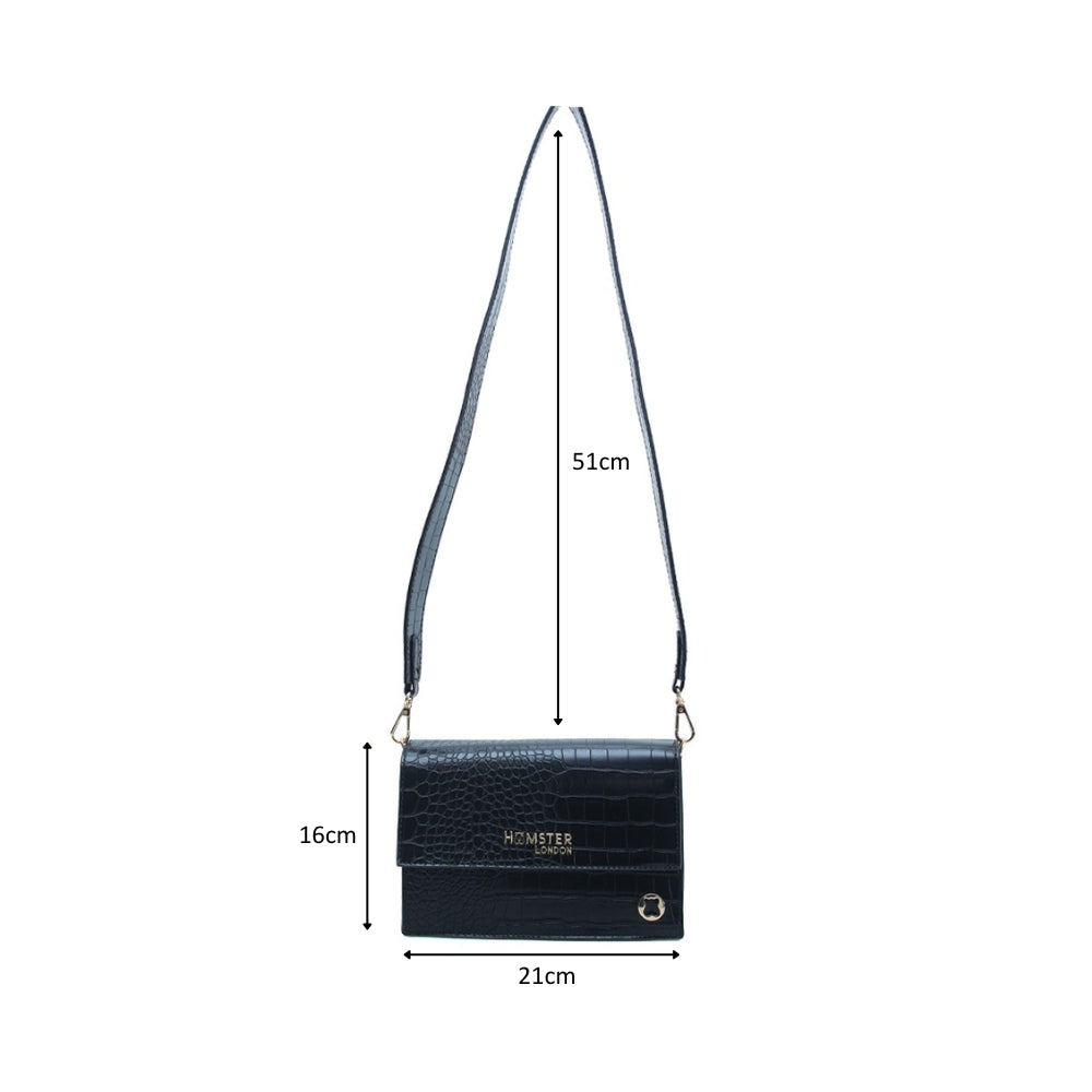Hamster London Roma Mini Flap Bag Black