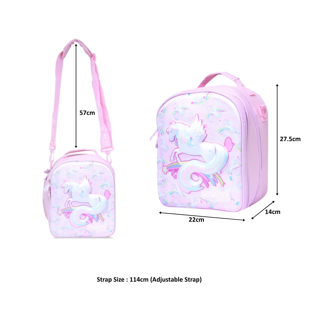 Hamster London School Bundle Perky Unicorn Backpack + Sling + Pouch + Sipper