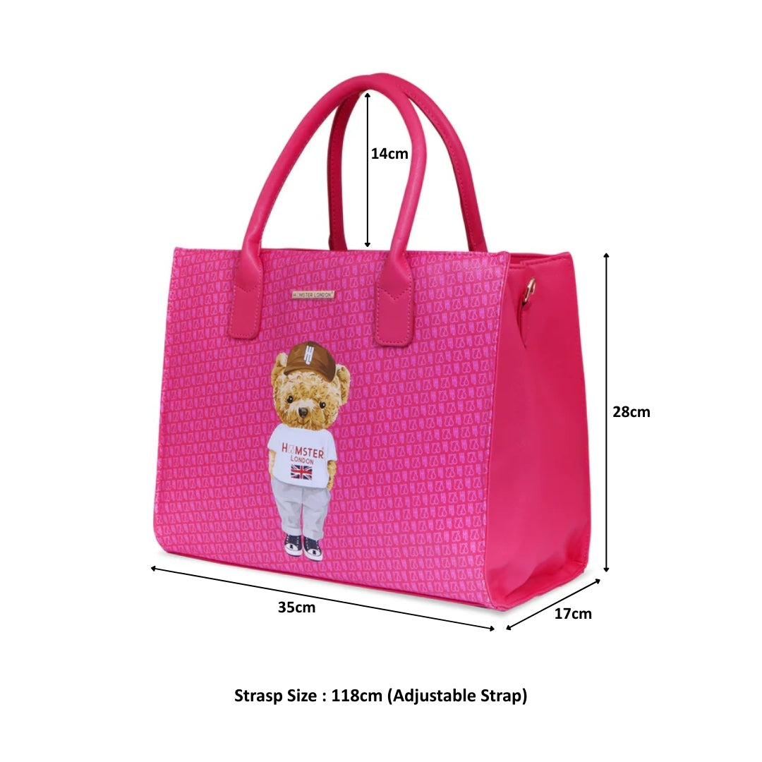 Hamster London Ted H Limited Edition Book Tote Hot Pink