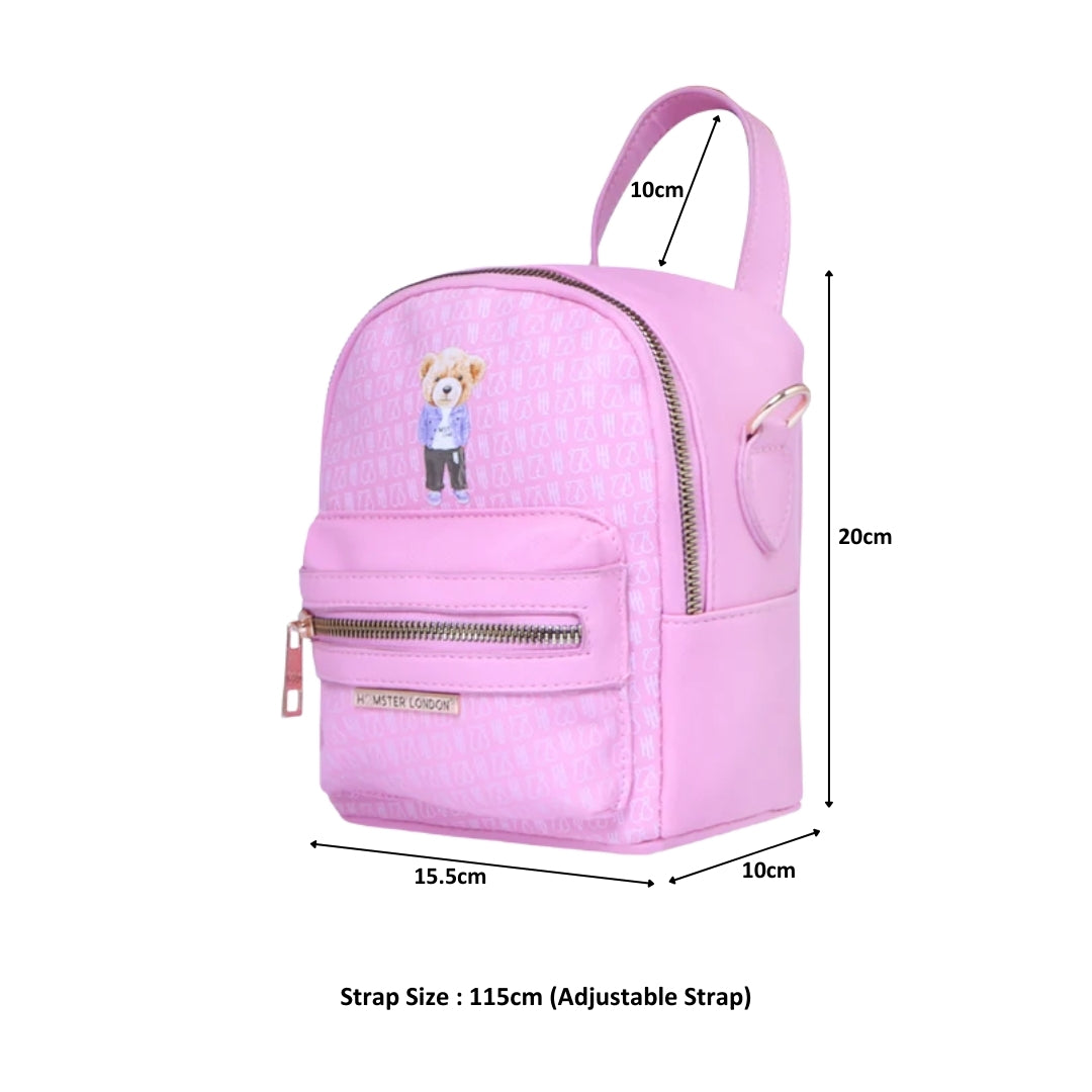 Hamster London Ted H Limited Edition Mini Satchel Bag Light Pink
