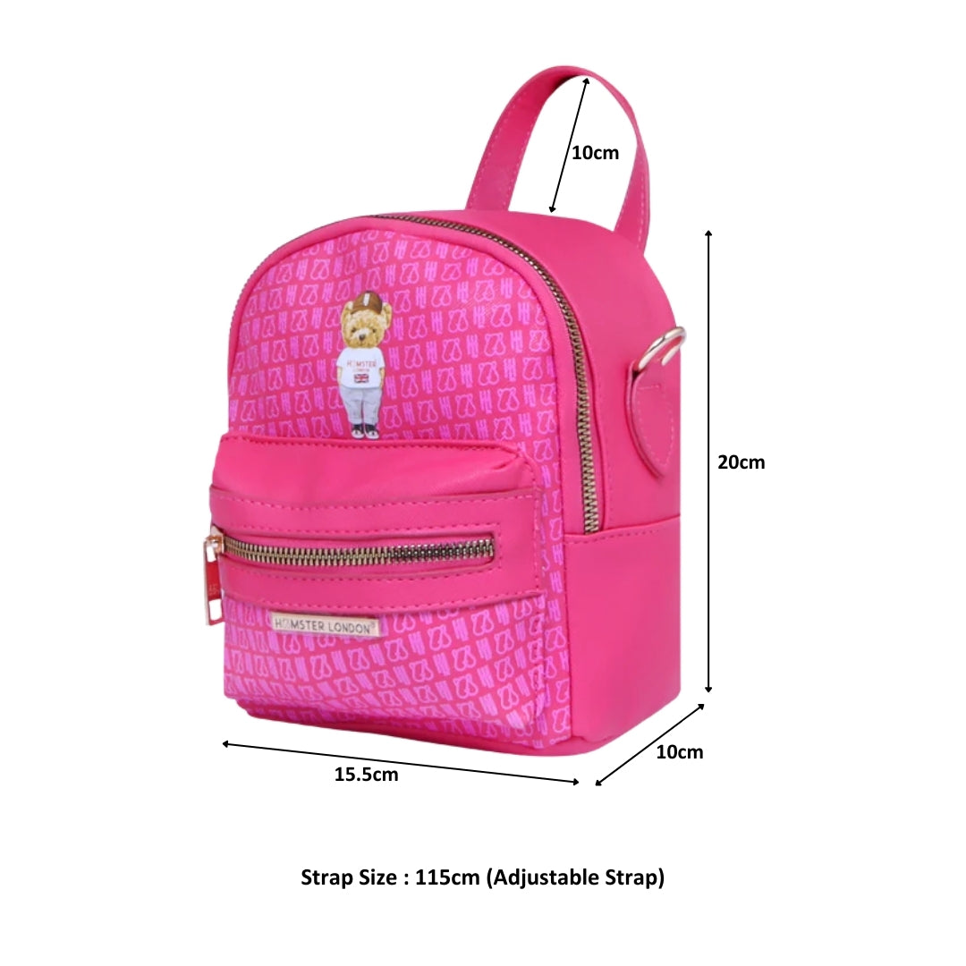 Hamster London Ted H Limited Edition Mini Satchel Bag Hot Pink