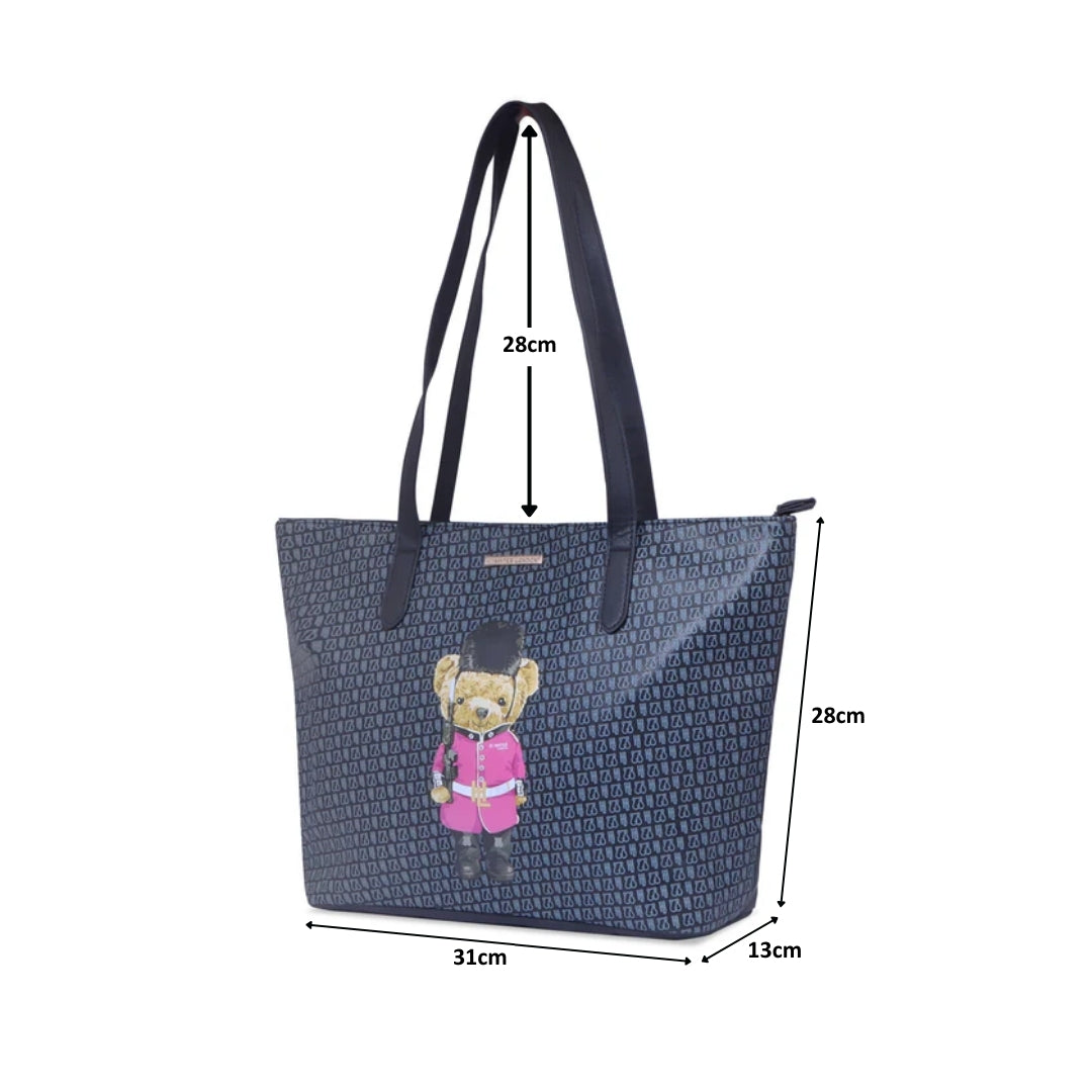 Hamster London Ted H Limited Edition Top Zip Tote Bag Black
