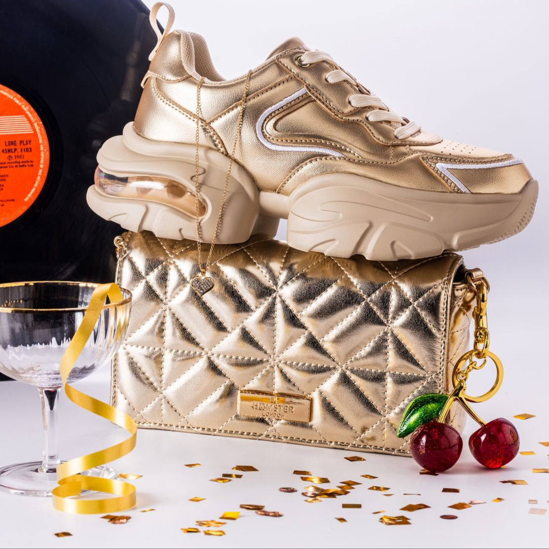 Hamster London Beverley Mosaic Crossbody Gold