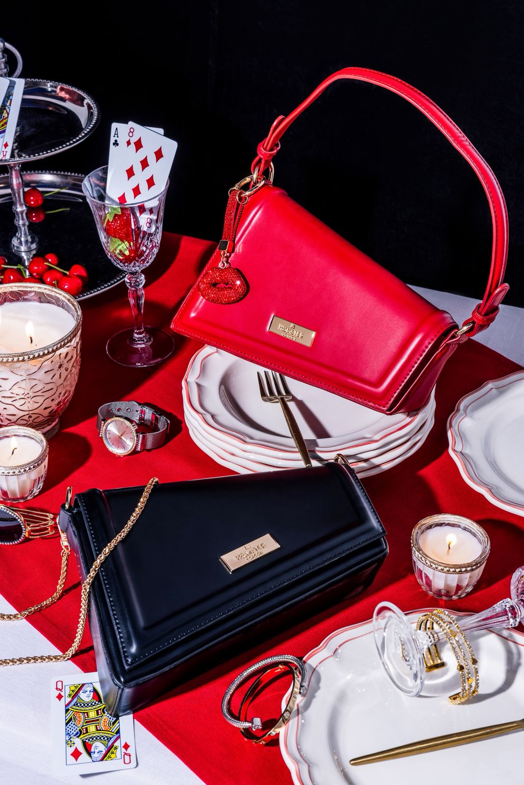 Hamster London Beverley Freefall Shoulder Bag Red