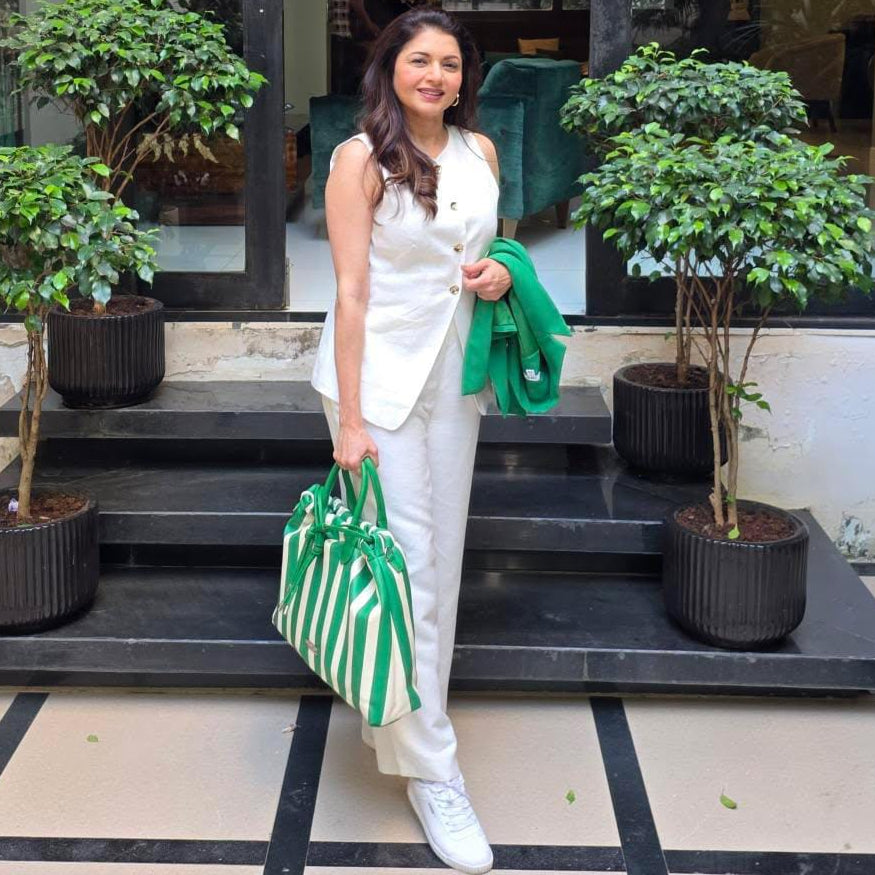 Hamster London Urban Eden Ella Tote Bag Green/White