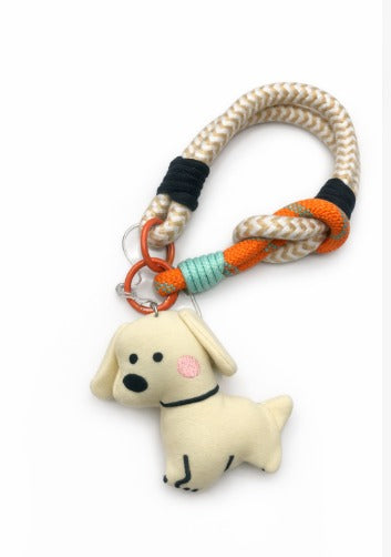 Hamster London Luxe Puppy Love Rope Bag Key Charm