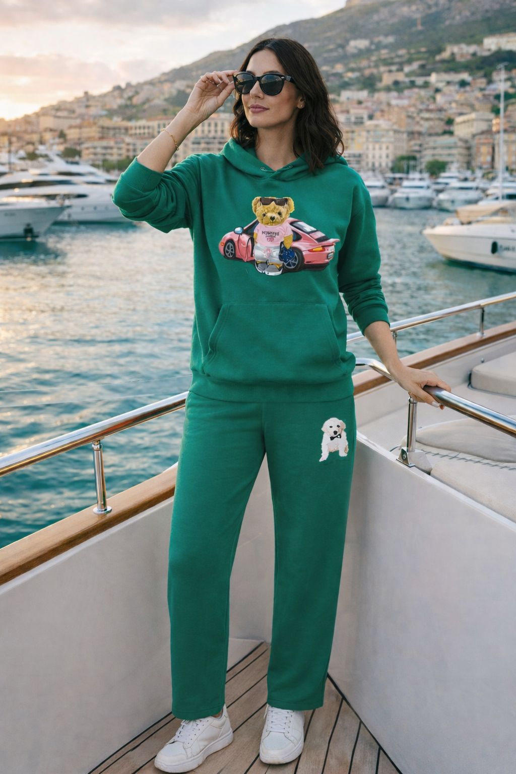 Hamster London Ted H Holiday Green Hoodie & Lower Cord Set