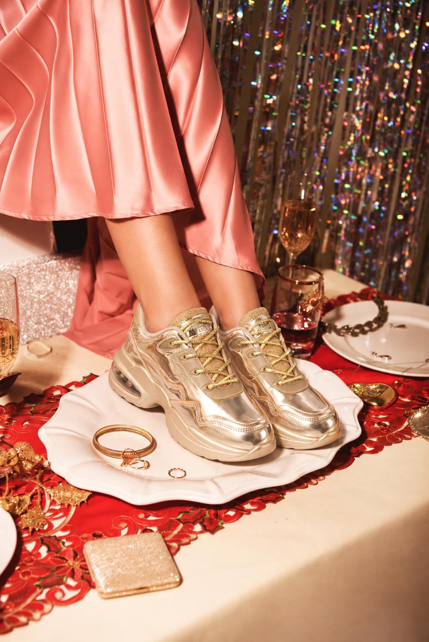 Hamster London Shiny Gold Sneaker