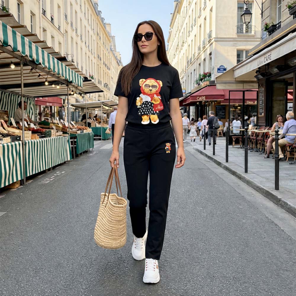 Hamster London Ted H Holiday T Shirt & Lower Cord Set Black