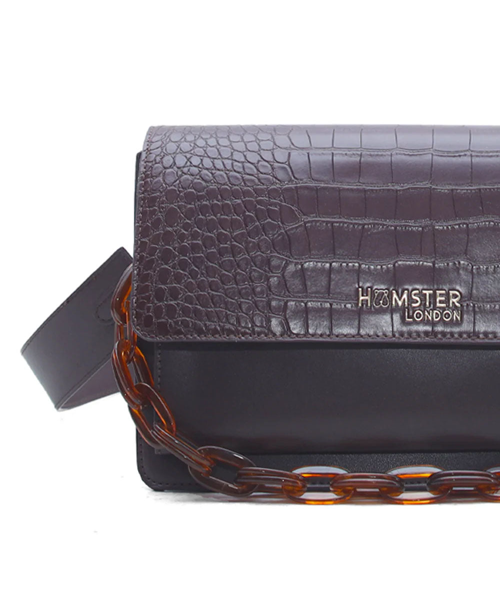 Hamster London Roma Flap Bag Brown