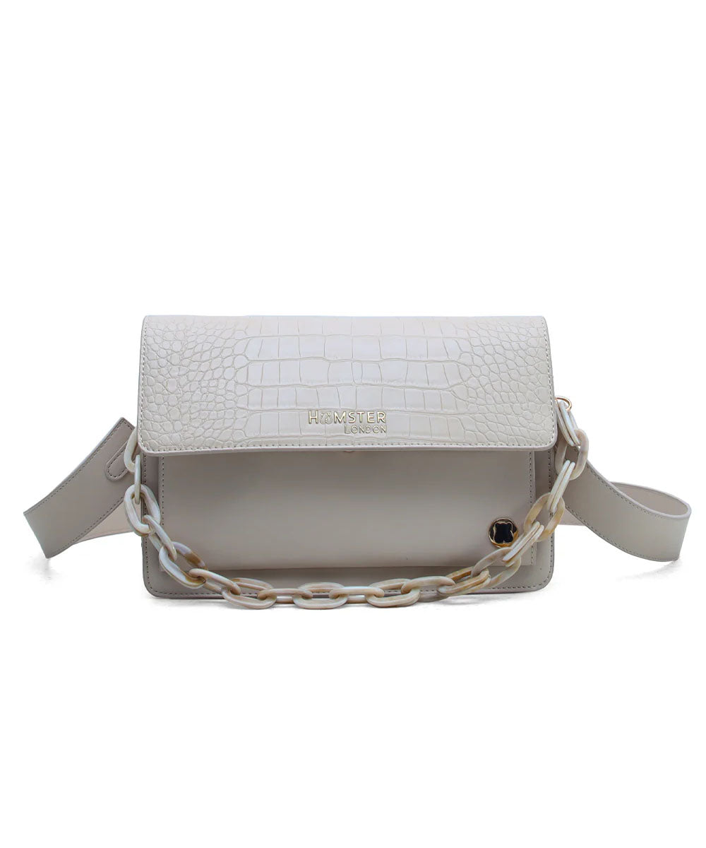 Hamster London Roma Flap Bag Beige