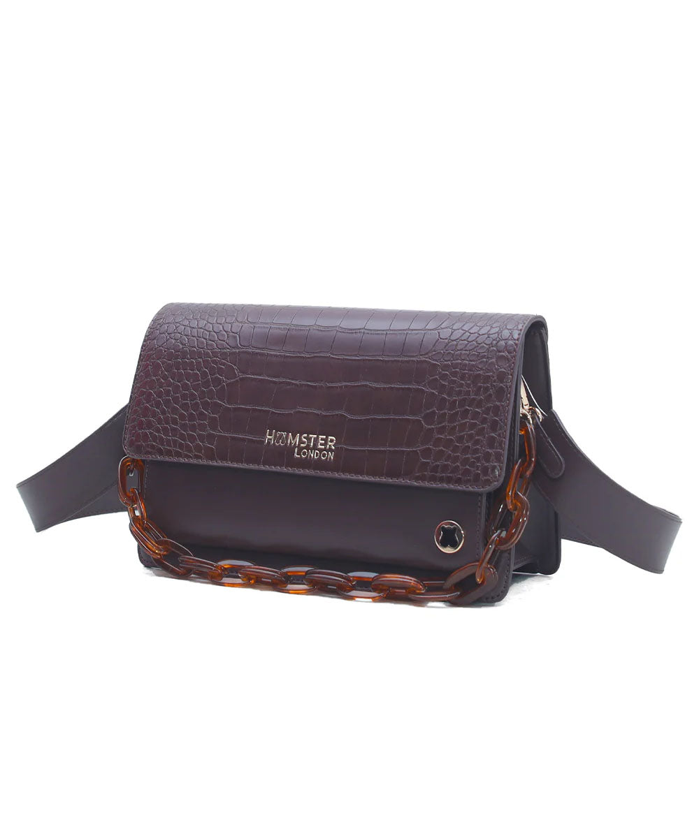 Hamster London Roma Flap Bag Brown