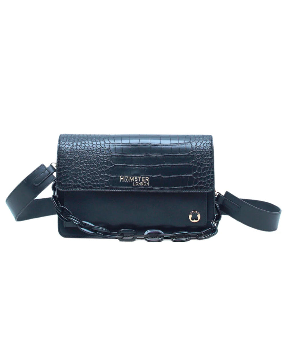 Hamster London Roma Flap Bag Black