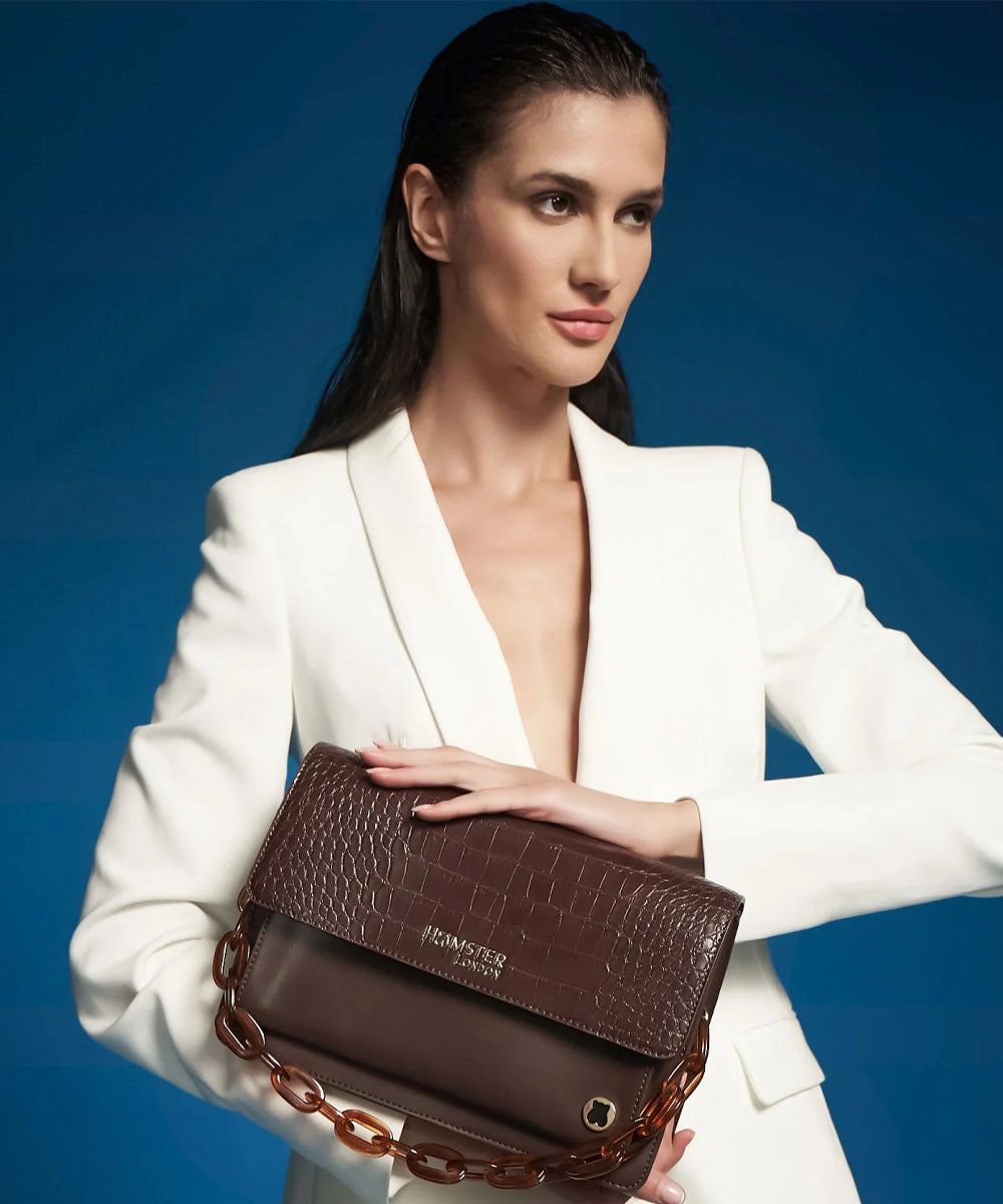 Hamster London Roma Flap Bag Brown