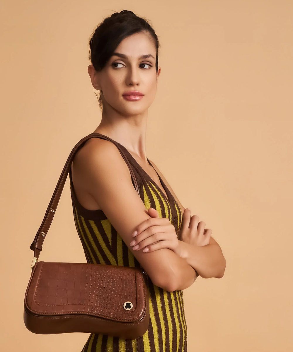 Hamster London Roma Shoulder Bag Brown