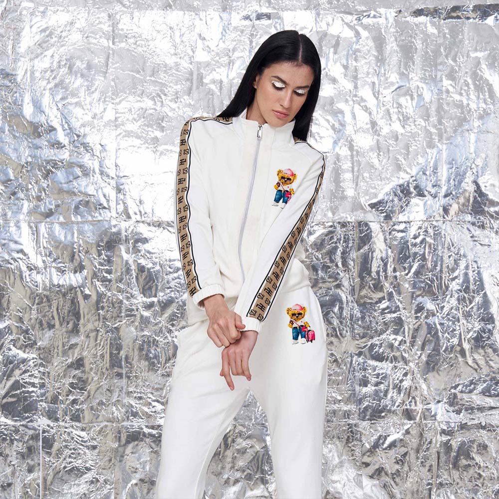 Hamster London Ted H Ted Zipper Jacket & Lower Cord Set White