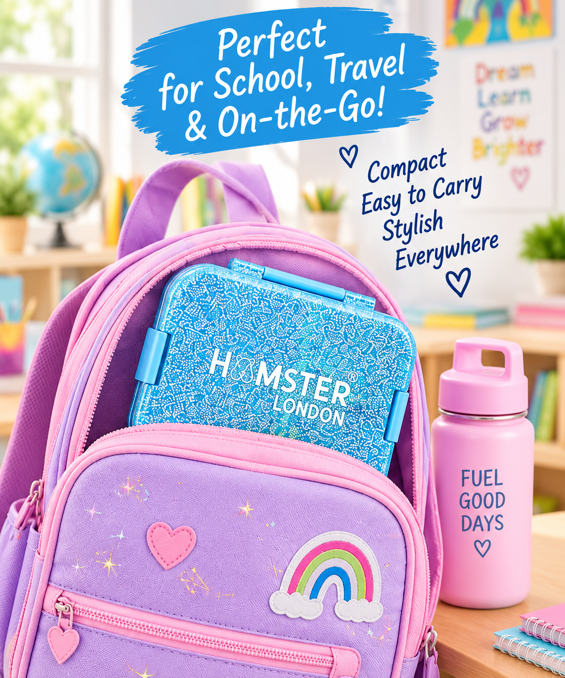 Hamster London Bento Box Glitter Blue