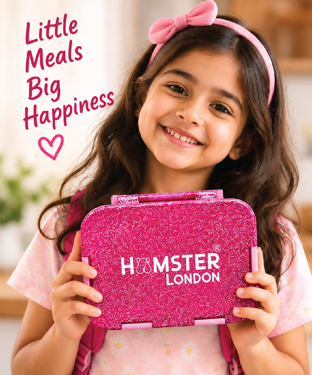 Hamster London Bento Box Glitter Pink