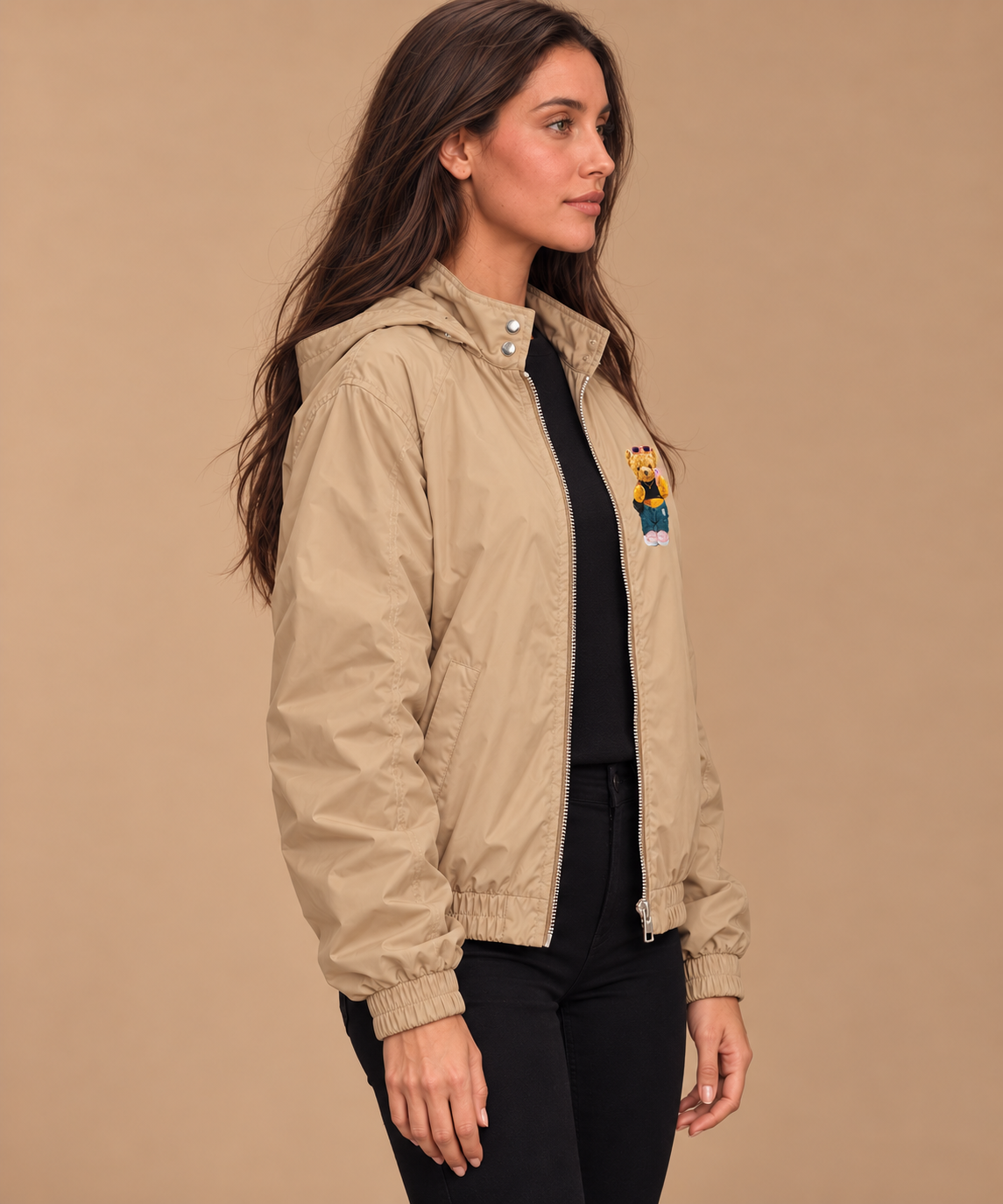 Hamster London TED H Hoodie Bomber Jacket Beige