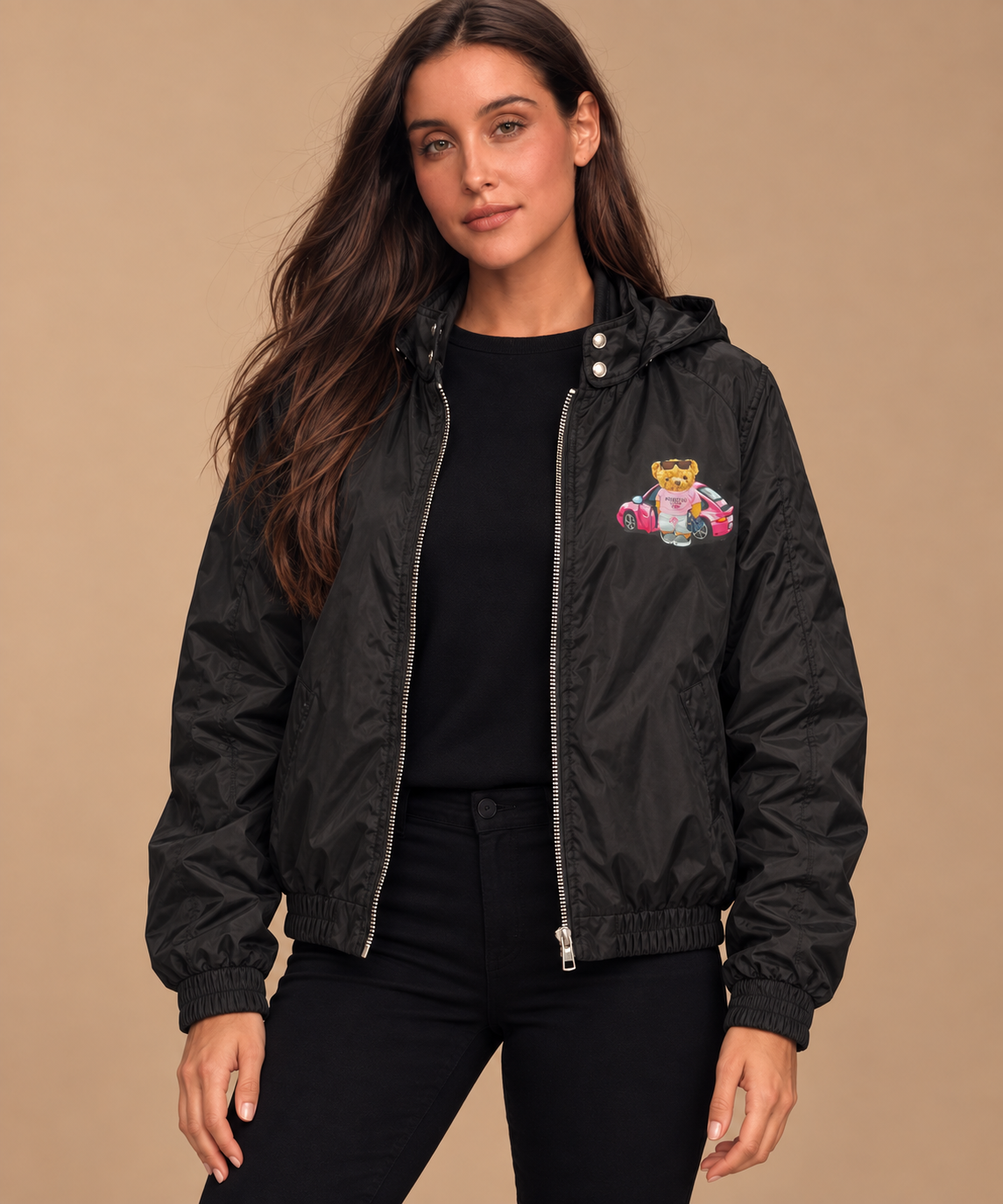 Hamster London TED H Hoodie Bomber Jacket Black