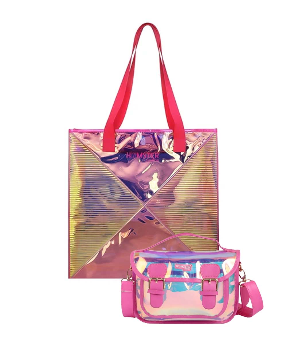 Hamster London Shiny Classic Tote Bag Pink