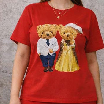 Hamster London Ted H Holiday T Shirt & Lower Cord Set Red