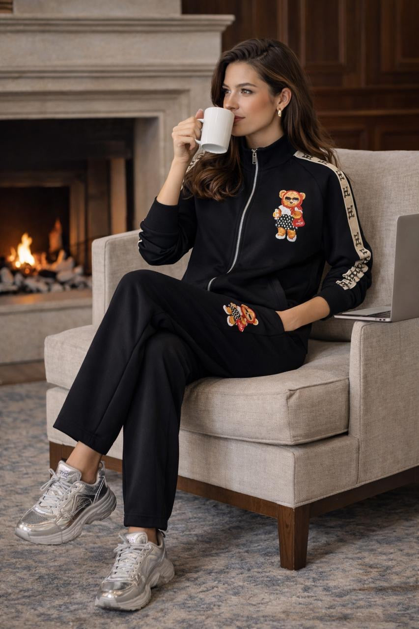 Hamster London Ted H Ted Zipper Jacket & Lower Cord Set Black