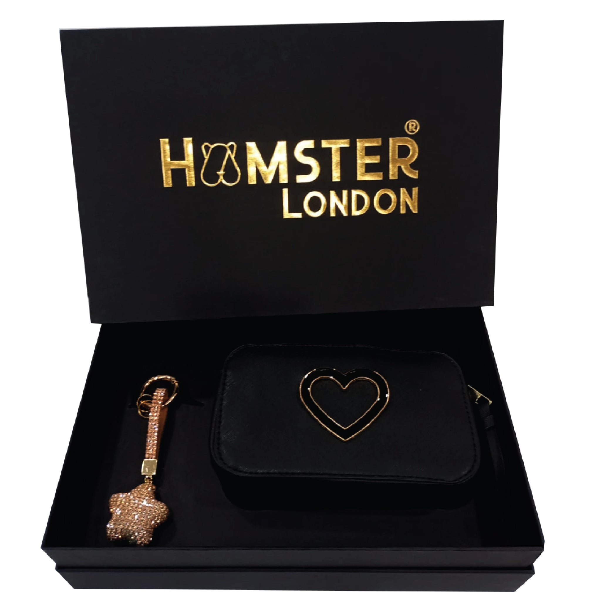 Hamster London Black Twist Sling & Charm Gift Box Set