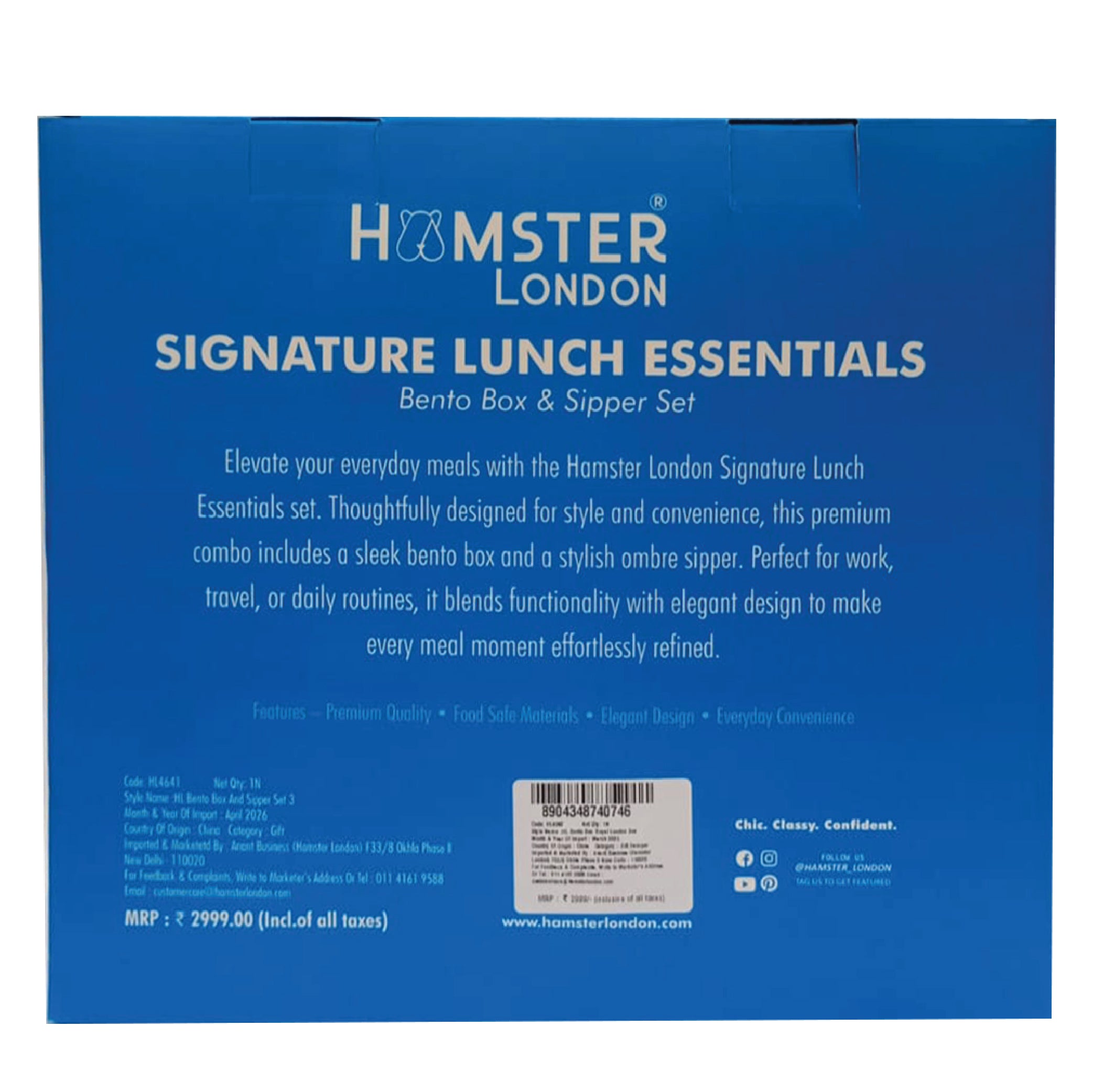 Hamster London Bento Box Royal London and Sipper Set