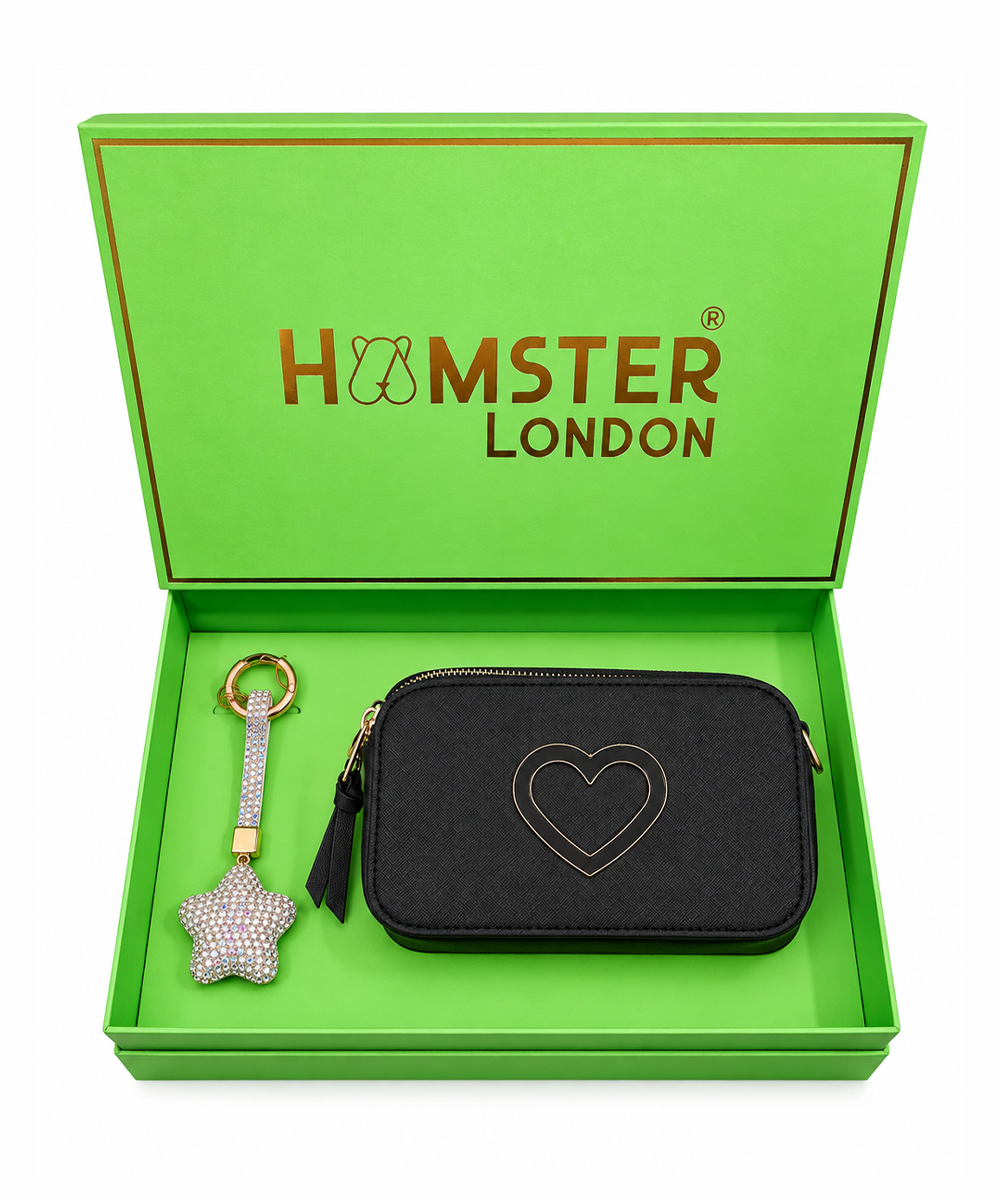 Hamster London Black Twist Sling & Charm Gift Box Set