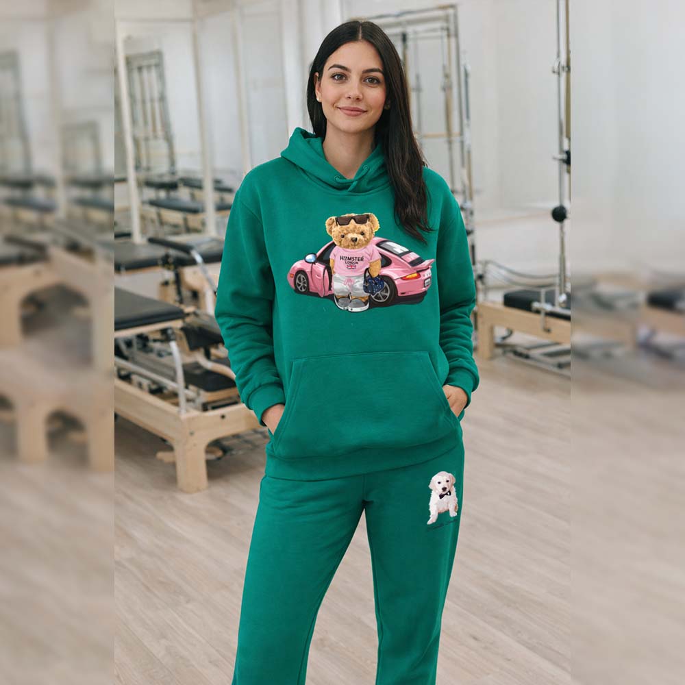 Hamster London Ted H Holiday Green Hoodie & Lower Cord Set