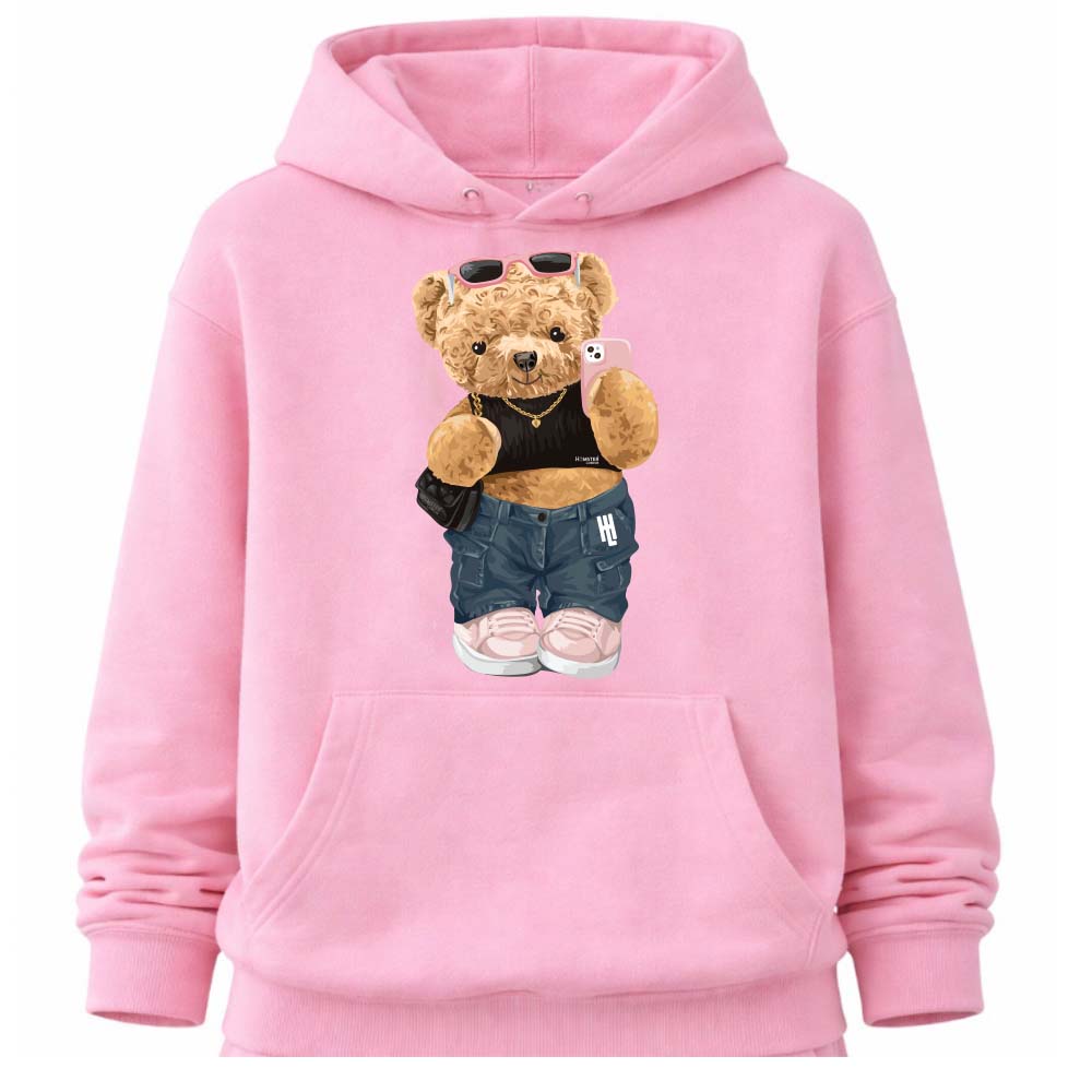 Hamster London Ted H Holiday Pink Hoodie