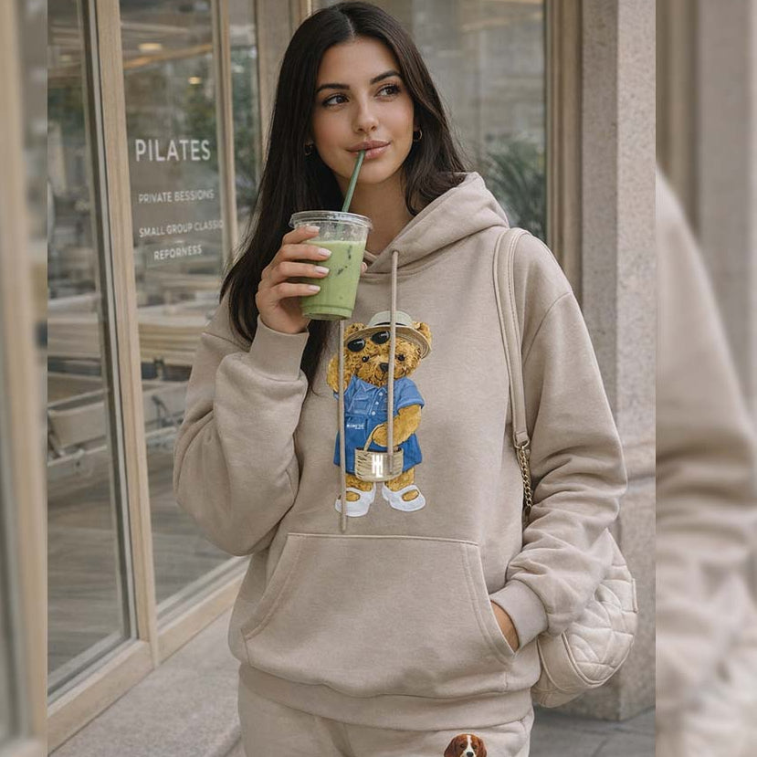 Hamster London Ted H Holiday Beige Hoodie & Lower Cord Set