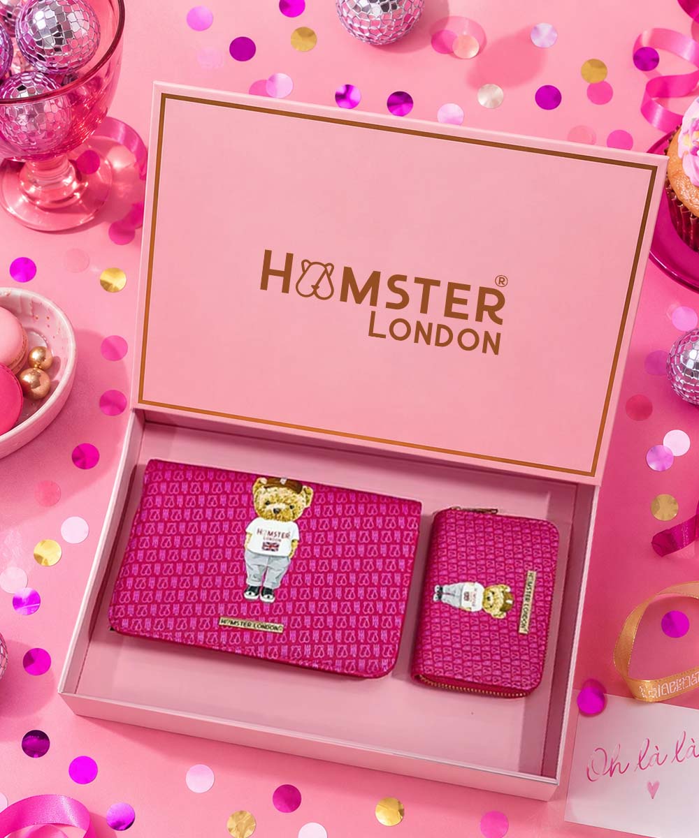 Hamster London limited edition Party Sling With Wallet Gift Hot Pink Box
