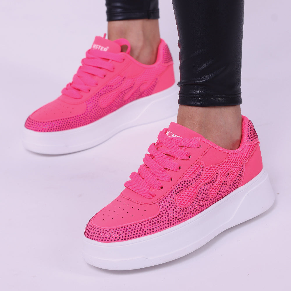 Hamster London Marcella Fire Hot Pink Party Sneakers