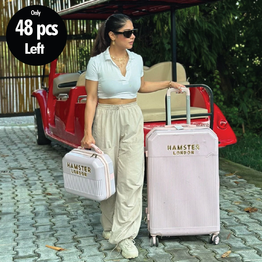 Hamster London High Candy Luggage Pink 28 Inch Vanity Case