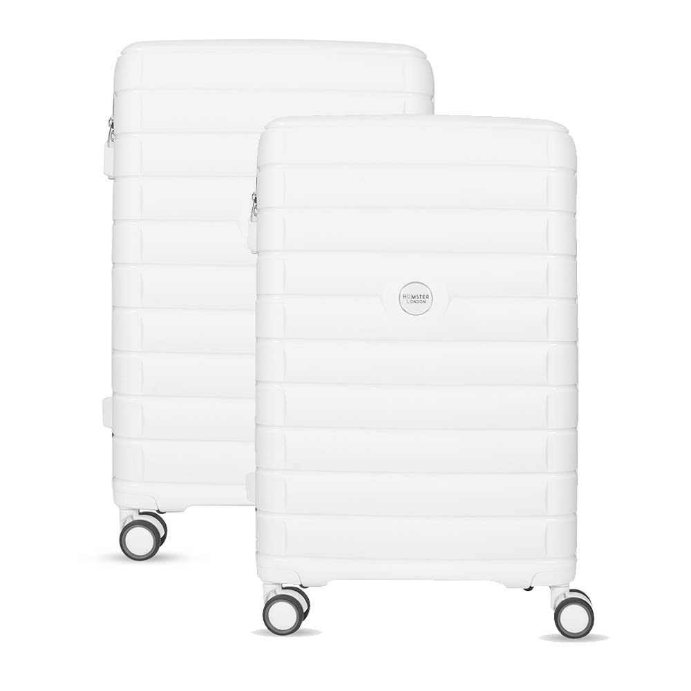 Hamster London Zero Weight Luggage White – Combo Set (24in + 20in)