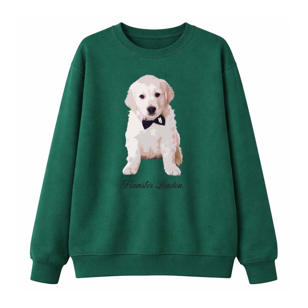 Hamster London Pup H Holiday Green Sweatshirt