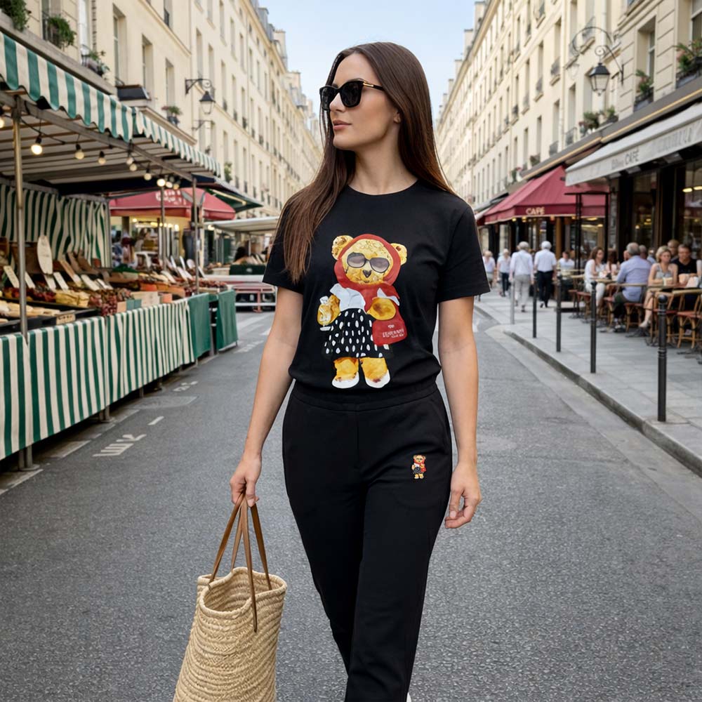 Hamster London Ted H Holiday T Shirt & Lower Cord Set Black