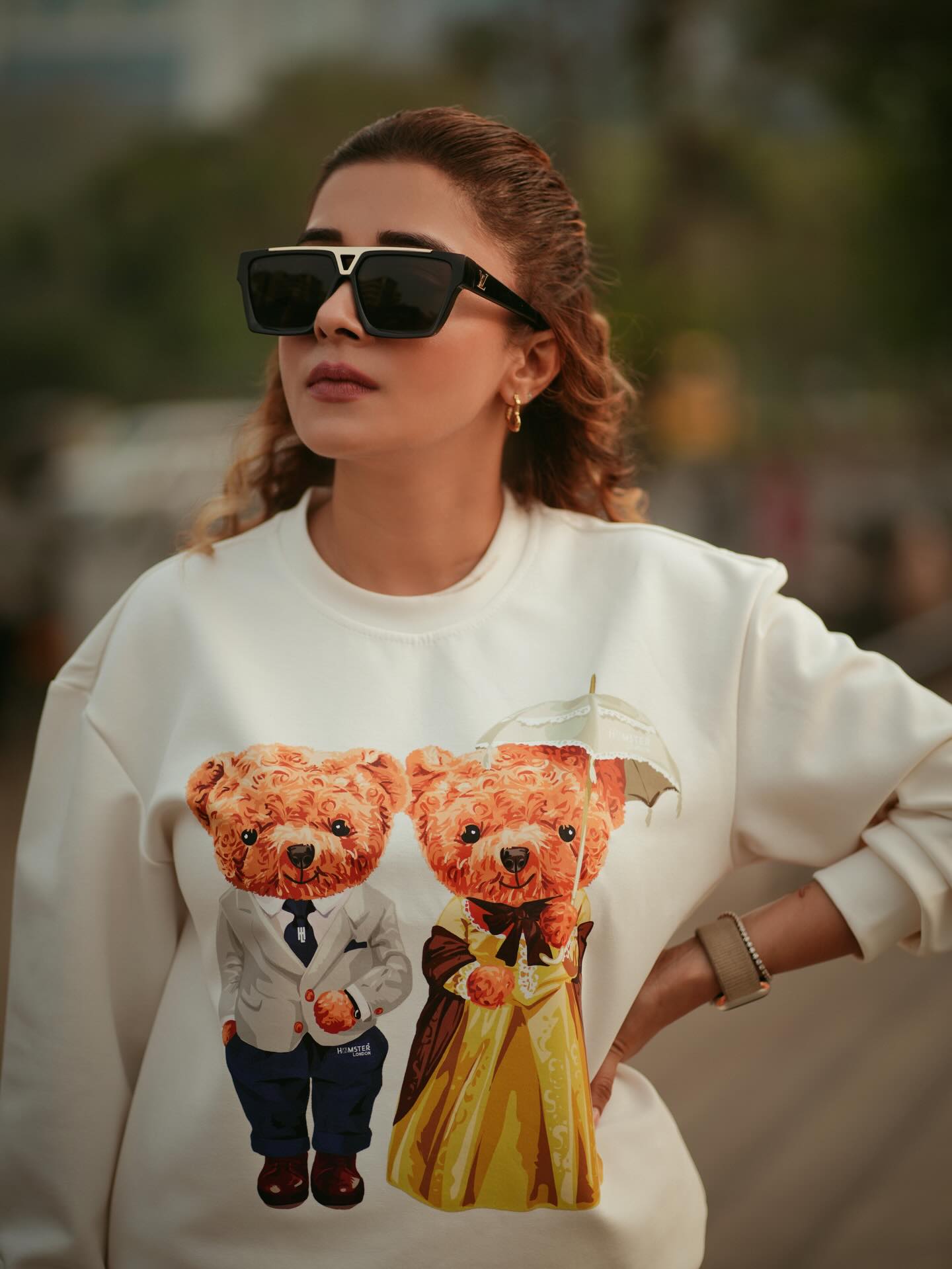 Hamster London Ted H Holiday White Sweatshirt