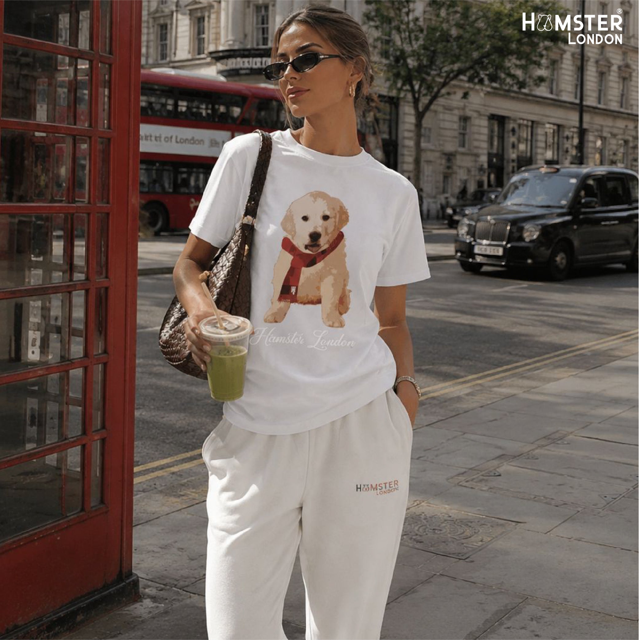 Hamster London Pup H Labrador T-shirt White & Lower Set