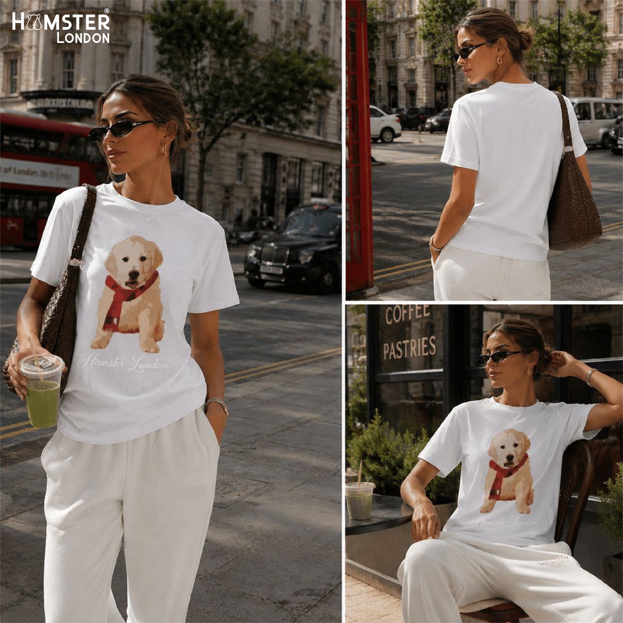 Hamster London Pup H Labrador T-shirt White & Lower Set