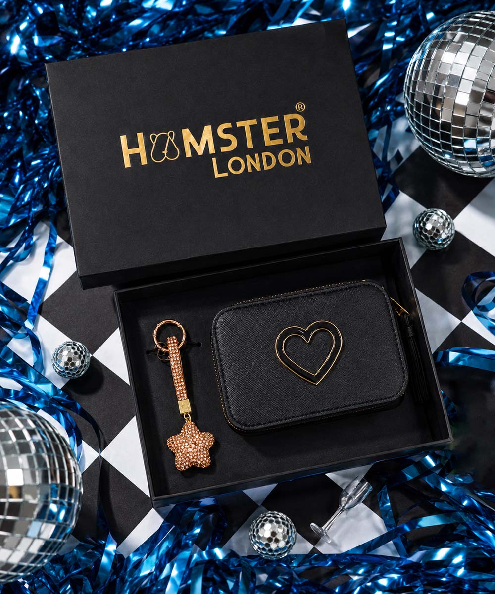 Hamster London Black Twist Sling & Charm Gift Box Set