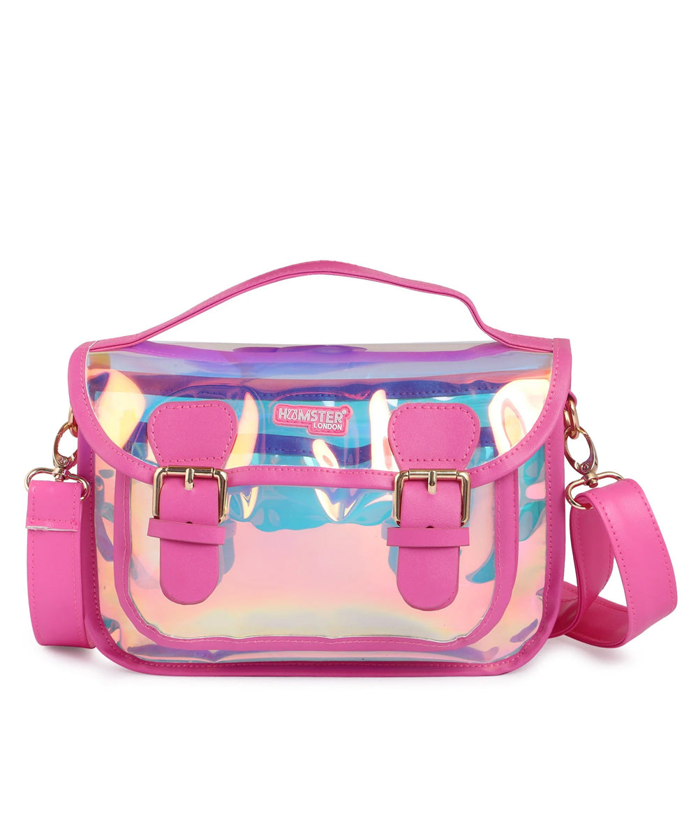 Hamster London Shiny Classic Sling Bag Pink